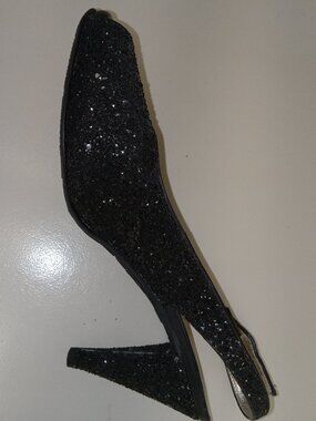 Ron White Black Sparkly Slingback-Sz 41- AS IS